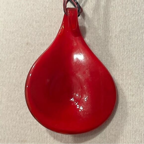 Handmade Red Teardrop Glass Pendant Necklace - Picture 3 of 4